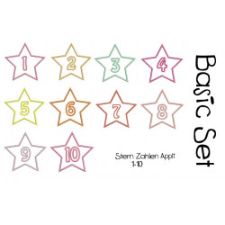 Stickserie - Stern Zahlen Appli 1-10